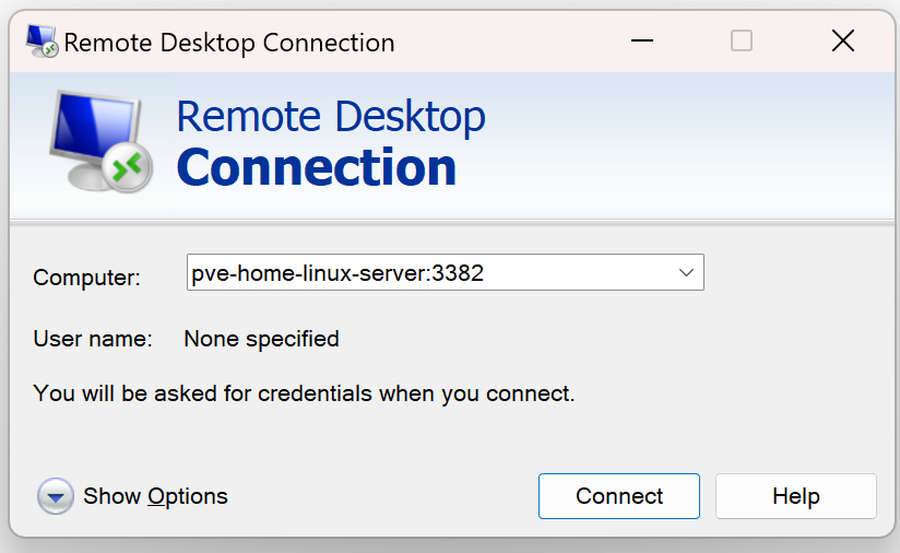 Connecting to Linux Xrdp 1