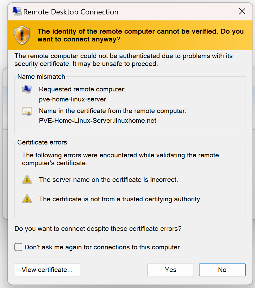 Connecting to Linux Xrdp 2
