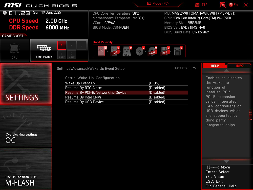 MSI BIOS Configuration