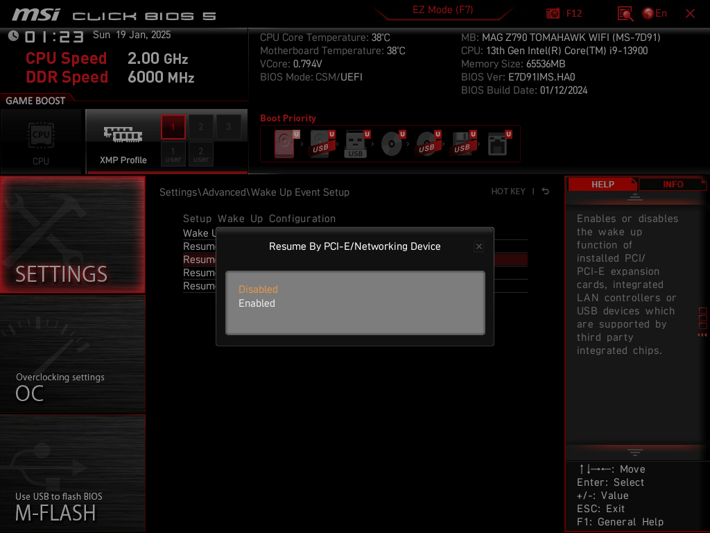 MSI BIOS Configuration