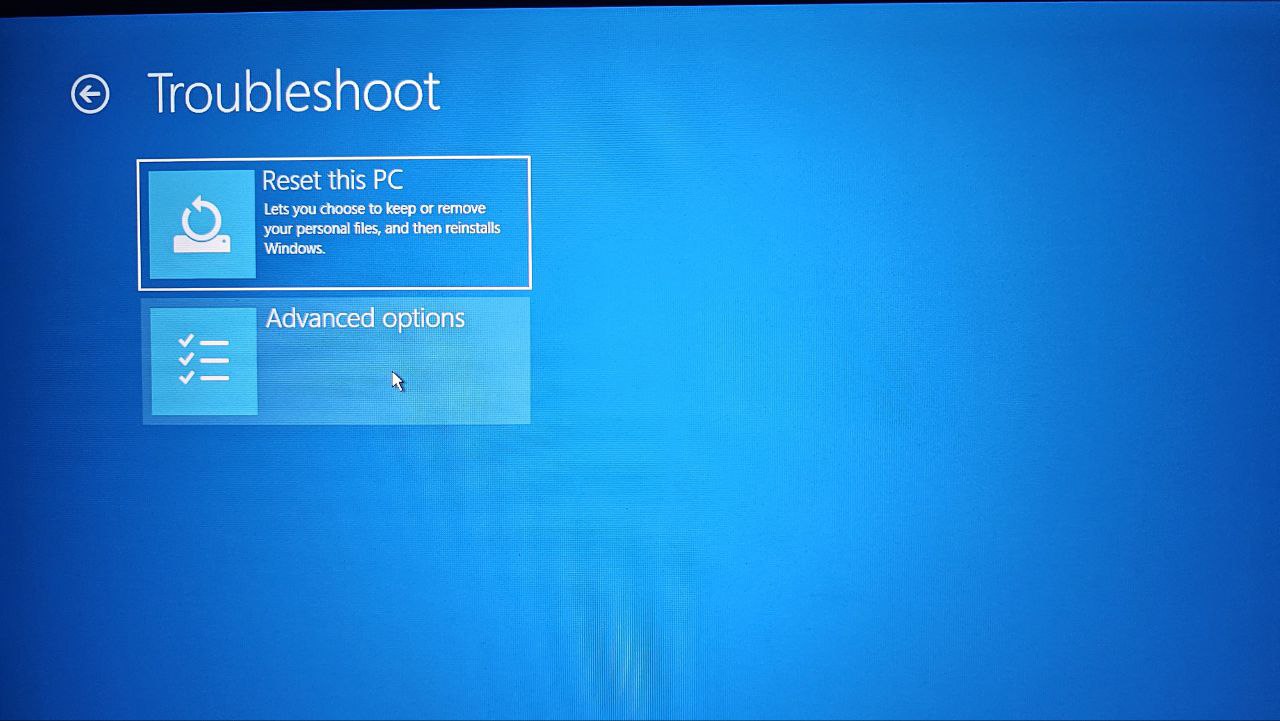 Windows Recovery Screen