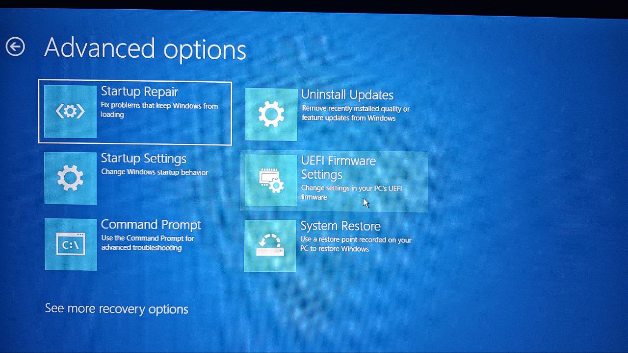 Windows Recovery Screen