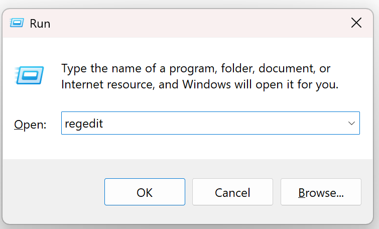 Opening Registry Editor
